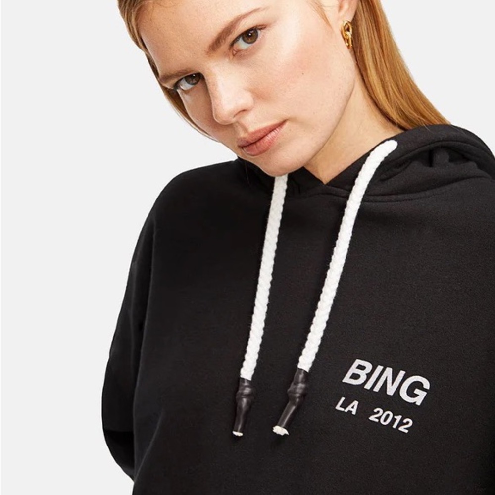 Anine Bing Black Logo Lottie Hoodie XS/S - Picture 2 of 12